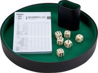 Engelhart Dobbelset Compleet - Pokerpiste 26 cm - Pokerbeker - 6 Dobbelstenen 16 mm - Scoreblok