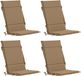 vidaXL - 4-delige hoogrugkussen GEMERT - 100% Polyester - Taupe