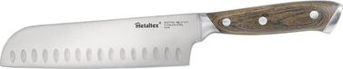 Metaltex Heritage Santokumes Keukenmes met Houten Greep - 32 cm - Roestvrijstaal