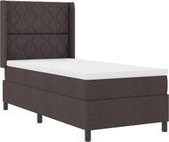 vidaXL Boxspring bed met kussen Donkerbruin 200 x 100 cm Stof