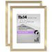 Americanflat 11x14 fotolijst met gepolijst plexiglas - Set van 2 - te gebruiken als 8x10 frame met mat of 11x14 lijst zonder mat - Galleria Collection - Gallery Wall Frame Set voor wanddisplay - goud