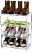 Sans marque Étagère à chaussures en métal à 4 niveaux, empilable pour 8 paires de chaussures, argent