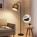 Lampadaire, lampadaire, 160 cm, abat-jour en tissu, rotatif à 360°, E27, noir