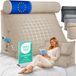 ELONEO coussin cale-nuque - Coussin de nuque et de dos pour s'asseoir droit au lit, lire ou sur le canapé, avec poche latérale et rouleau de nuque amovible, housse lavable