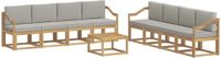 vidaXL Buiten bankenset 9 st Wit en Lichtgrijs Polyester