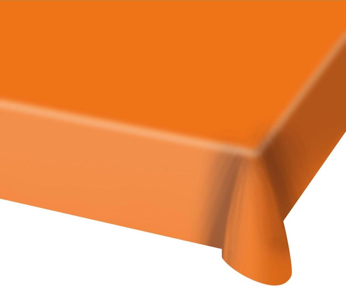 Folat Tafelkleed oranje plastic 130 x 180 cm