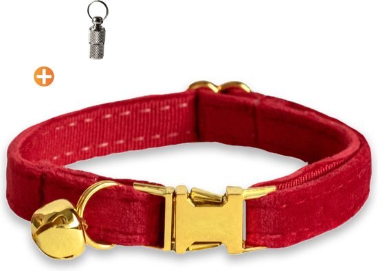 ACE Pets ACE Pets® - Kattenhalsband met belletje – Halsband Kat & Kitten - Kittenhalsband & Kattenbandje - Kattenbelletje - Rood goud