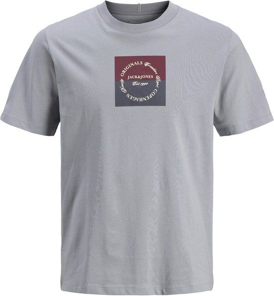 JACK&JONES JORCATSKILLS SQUARE BRAND TEE SS SN JNR Jongens T-shirt Maat 140 Katoen Grijs