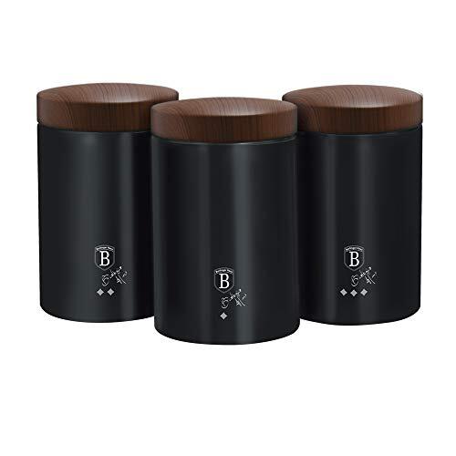 Berlinger Haus Ebony Rosewood Collection 3 stuks canister set, original wood BH/6454 houten roestvrij staal 18/8