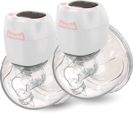 Vulpes Goods® BabyCare - Handsfree Elektrische Draadloze Dubbele Borstkolf - Draagbaar - 2 Stuks - Incl. 60 Moedermelkbewaarzakjes, Borstvoeding informatie, Reistas & Borstschildverkleiners