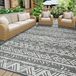 Tapis d'extérieur imperméable, 180 x 270 cm, gris