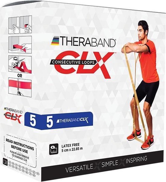 TheraBand CLX 22m Dispenser - super zwaar zilver