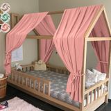 Merkloos Solidchoice - Prinsessen Bedhemel, 2 Stuks in Donker Roze, Decoratieset voor Kinderbed