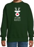 Bellatio Decorations Kersttrui/Sweater voor Kinderen - Team Rudolf - Groen - 98/104