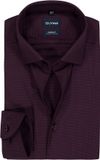 OLYMP 24/7 Luxor modern fit overhemd - mouwlengte 7 - structuur - bordeaux rood - Strijkvriendelijk - Boordmaat: 43 (EU maat: XL)