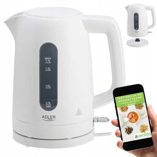 Adler Serie - Elektrische Waterkoker - 1,7L - 2200W - Zwart