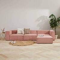 NOUS Living 4-zitsbank Igor met hocker - Roze