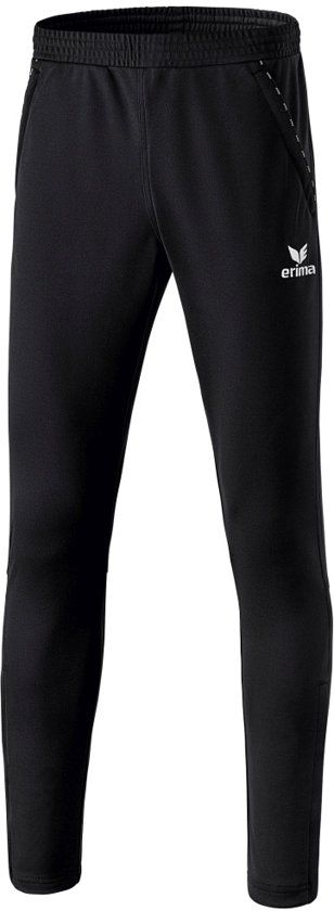 Erima - Trainingsbroek met tussenstukken op de kuiten - Unisex - Maat 140 - Zwart