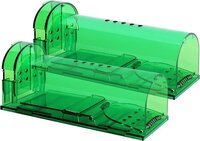 Merkloos / Sans marque Diervriendelijke Muizenval - 2 stuks - Voor Buiten - Groen - 17x6.3x6.6 cm