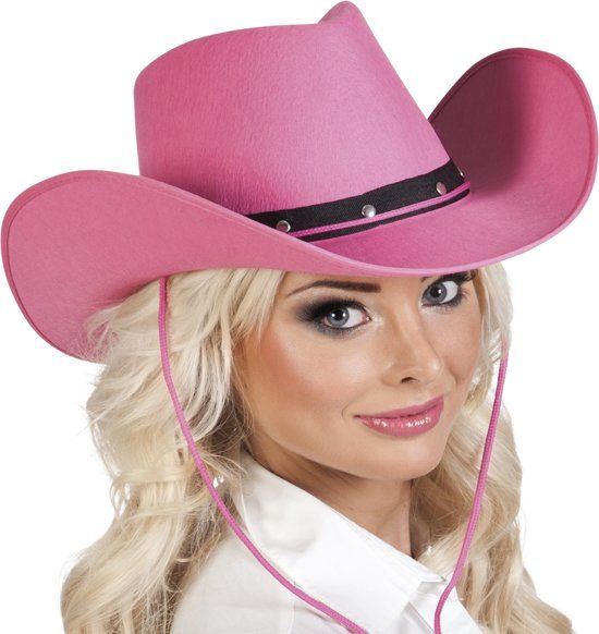 Generik Roze cowboy hoed voor volwassenen - Verkleedhoofddeksel