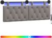 vidaXL Hangend hoofdbord Taupe Stof