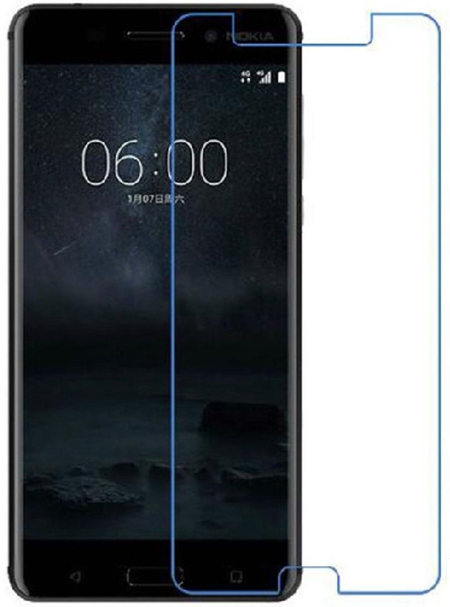 pearlycase Nokia 6 (2018) Tempered glass / Glazen screenprotector 2.5D 9H