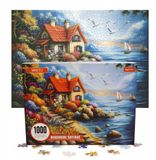 MISITU 1000-delige Puzzel: Huisje aan het Meer (70x50cm)