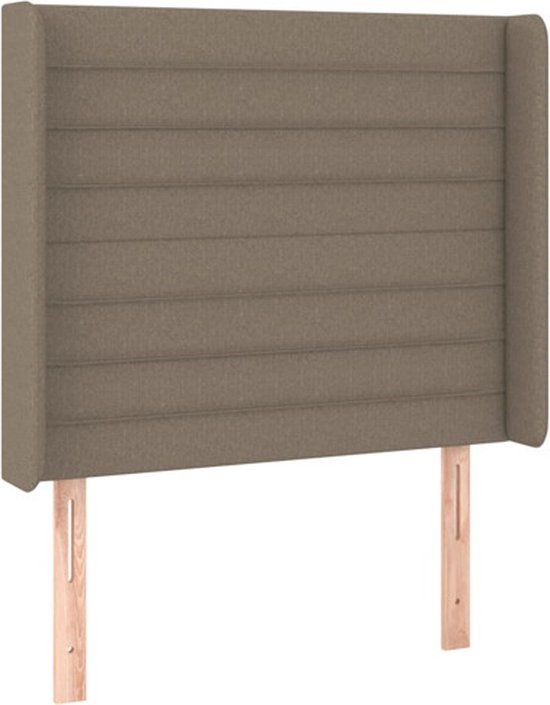 vidaXL Hoofdbord met randen 93x16x118/128 cm stof taupe