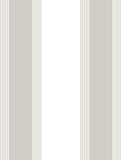 Thema Behang met klassieke brede strepen - Wit/Beige - Vliesbehang - 0,53 x 10,05 M.