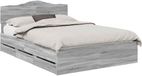 vidaXL Bedframe met lade Grijs Sonoma 160 x 200 cm Ingenieurshout