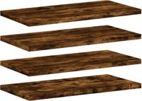 vidaXL - Wandschappen - 4 stuks - 40x20x1,5 cm - bewerkt hout - gerookt eikenkleur