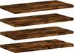 vidaXL - Wandschappen - 4 stuks - 40x20x1,5 cm - bewerkt hout - gerookt eikenkleur