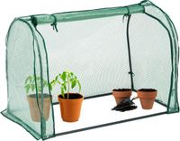Relaxdays Tuinkas met oprolbare deur - 80 x 113 x 70 cm - met steeksysteem - transparant-groen