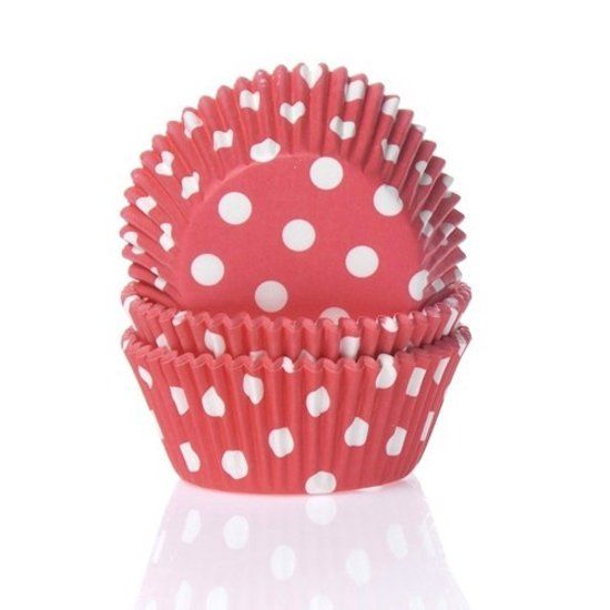 House of Marie Cupcake Vormpjes Stip Rood - pk/50