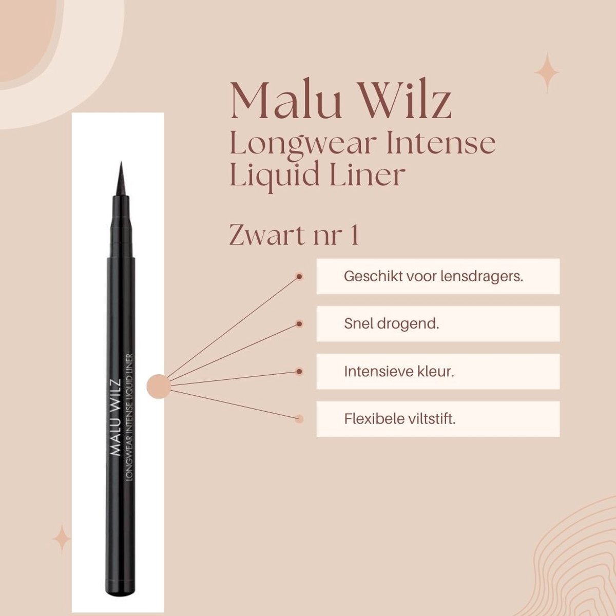 Malu Wilz Make-up - Eyeliner - Liquid Eyeliner - Zwart - Langhoudend - Longwear Intense Liquid Liner