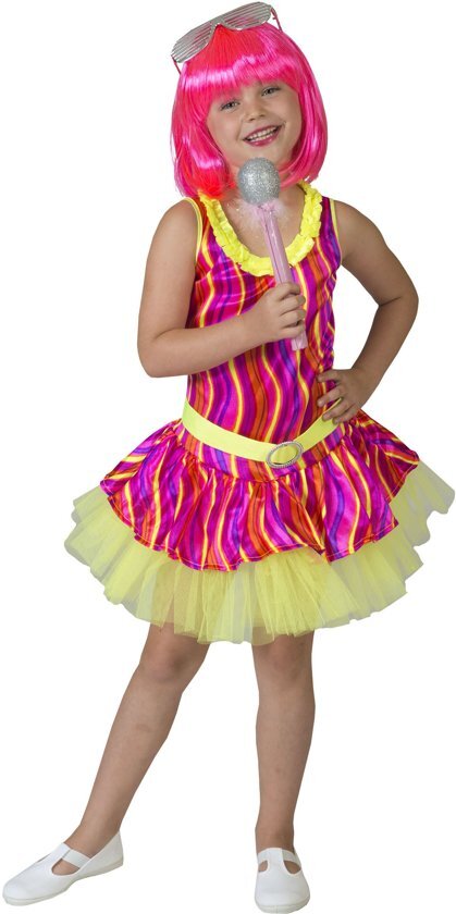 Funny Fashion Punk & Rock Kostuum Rock Diva Jurk Meisje Maat 116 Carnaval kostuum Verkleedkleding