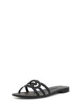 GUESS Elyho2 platte sandalen voor dames, zwart.