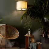 Brilliant 1 lamp staande lamp in natuurstijl decoratieve staande lamp met voetschakelaar geschikt voor E27 lampen van metaal/hout, in hout licht/zwart-Ø 38cm & 1,62m hoogte, 93140Z76