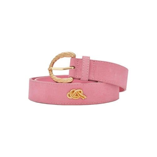 Fabienne Chapot Studded Marina suède riem roze