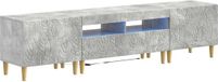 vidaXL - 3-delige - LED - TV-kast - DELFT - Betongrijs - Bewerkt - hout