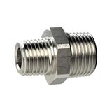 Dubbele Riegler Dubbele schroefdraadstapel, R 1 1/4 a., R 2 a., SW 62, messing vernikkeld, werkdruk max. 25 bar, bedrijfstemperatuur. Maximale 150 °C.