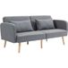 Canapé convertible 3 places, design clic-clac, dossier inclinable, accoudoirs réglables en tissu effet lin gris