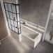 Hudson Reed Baignoire douche asymétrique moderne - 170 x 85 cm - Pare-baignoire verrière - Angle gauche - Tablier frontal & latéral