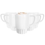 Glasmark KROSNO 1992 Zoya Koffiekopjes van keramiek, met handvat, voor kantoor en thuis, vaatwasmachinebestendig, set van 6, 500 ml, wit