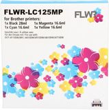 FLWR Brother LC-125XL - LC-127XL 4-pack zwart en kleur (Compatible XXL)