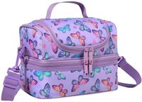 Sac isotherme - Sac à lunch pour enfants - Avec deux compartiments - 4,7 L - Violet