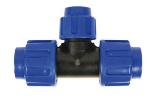 Kirchhoff PP T-stuk, 25 mm x 20 mm x 25 mm, klemkoppeling voor HDPE - 984844017