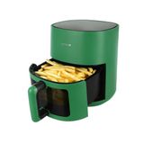 KASANOVA Luchtfriteuse, 4,5 l, 1400 W, 8 kookprogramma's, instelbare temperatuur tot 200 °C, handmatige weergave, automatische uitschakeling (groen, digitaal model)