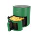 KASANOVA Luchtfriteuse, 4,5 l, 1400 W, 8 kookprogramma's, instelbare temperatuur tot 200 °C, handmatige weergave, automatische uitschakeling (groen, digitaal model)