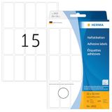 HERMA 2410 multifunctionele etiketten klein (20 x 50 mm, 32 vellen, papier, mat) zelfklevend, permanent hechtende etiketten voor het beschrijven van de hand, 480 zelfklevende etiketten, wit